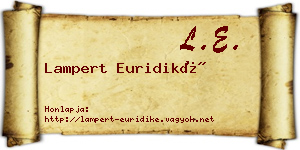 Lampert Euridiké névjegykártya